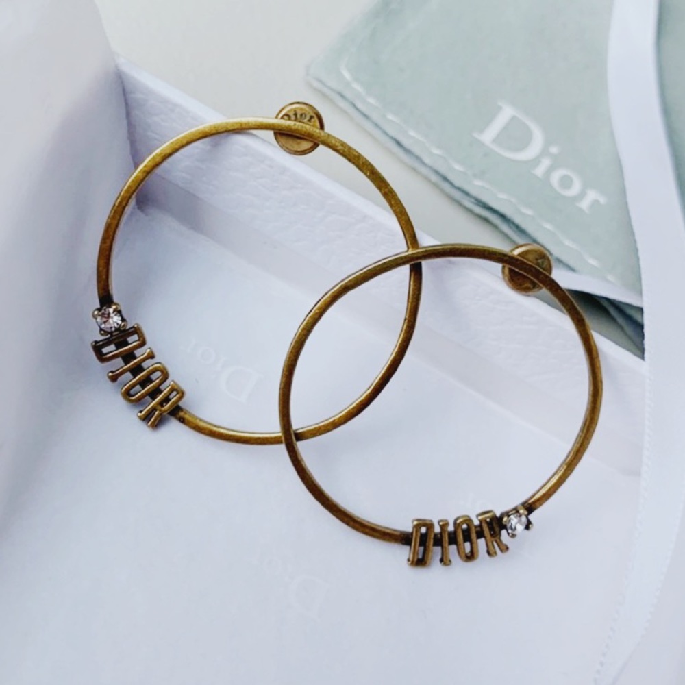 Authentic Vintage Dior Diamond Hoops